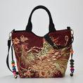 Load image into Gallery viewer, [Saiun no Minami Series]★China style bag★ 3color shoulder bag handheld ethnic style phoenix black blue wine red
