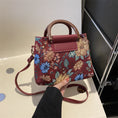 Load image into Gallery viewer, [YUJIAN series]★Bag★ 3color shoulder bag oil painting style floral pattern cute black beige wine red
