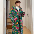 Load image into Gallery viewer, [YEFENG Series]★China style cotton coat★3color tops, floral pattern, winter coat, long length, unisex, men's, large size, black, red, green, blue
