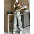 Load image into Gallery viewer, [OURI Series] ★Denim pants★ Trousers Bottoms Casual Easy to match Ladies Retro Print Unique
