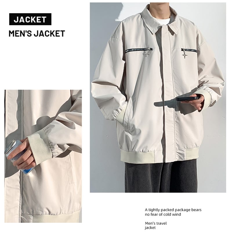 [H75 Series]★Jacket★ 3color outerwear casual unisex men's simple easy to match