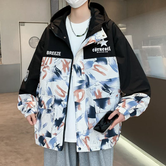 [PAIWEISEN Series] ★Jacket★ 2color outerwear unisex men's color scheme graffiti fashion casual