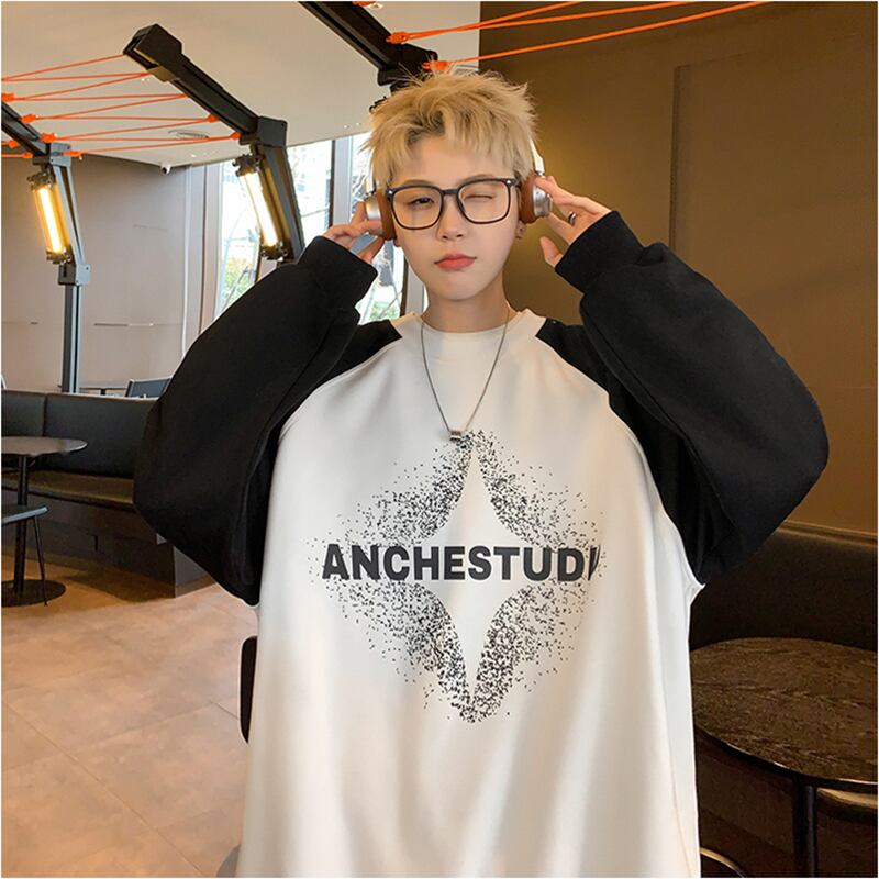 [NANSHI Series] ★Tops★ 2color Sweatshirt Unisex Men's Black White Color Scheme Casual