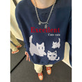 Load image into Gallery viewer, [XIHA Series] ★Tops★ 8color Sweatshirt Unisex Men's Large Size Cat Cat Blue White Black Gray Red Green
