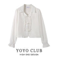 Load image into Gallery viewer, [YOYO CLUB Series]★China style tops★ 2color China style shirt China button Apricot White
