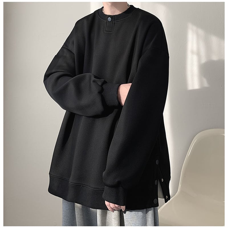 [Takashi Series] ★Tops★ 2color Unisex Men's Large Size Simple Black Apricot