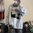 Load image into Gallery viewer, [XIHA Series] ★Tops★ 8color Sweatshirt Unisex Men's Large Size Cat Cat Blue White Black Gray Red Green
