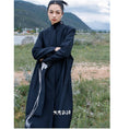 Load image into Gallery viewer, [Big Blue Dragon Series] ★China style outerwear★ Long length embroidery irregular black black original floral pattern
