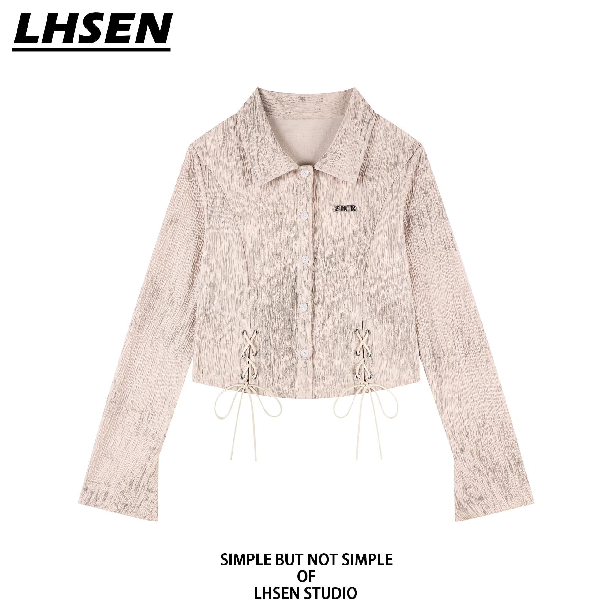 [LHSEN Series] ★Tops★ Shirt, Tie-dye, Slimming, Women's, Retro, Easy to match, Mini length