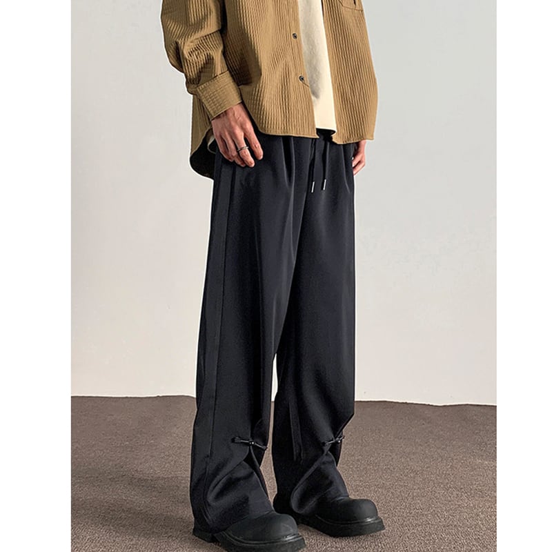 ✿New item! [BIGEMAN Series] ★China style pants★ 2color casual pants bottoms unisex men's large size black chinese button