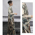 Load image into Gallery viewer, ✿New item! [Big Blue Dragon Series] ★China-style dress★ Cheongsam dress velvet tie-dye retro
