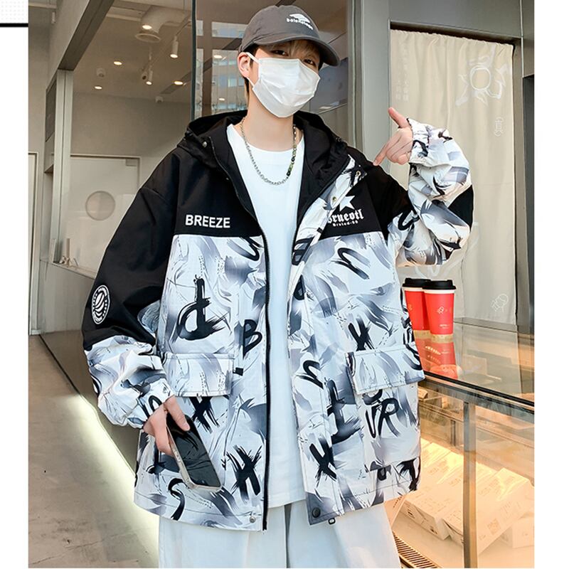 [PAIWEISEN Series] ★Jacket★ 2color outerwear unisex men's color scheme graffiti fashion casual