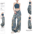 Load image into Gallery viewer, [MZVZ Series] ★Denim pants★ Floral patterned trousers, bottoms, distressed finish, unisex, men's, women's, stylish
