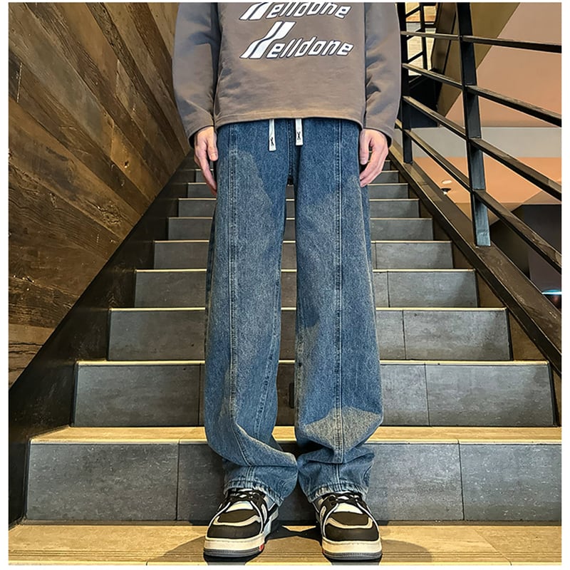 ✿New item! [BIGEMAN Series]★Denim pants★ 2color pants bottoms unisex men's large size black blue jeans