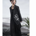 Load image into Gallery viewer, ✿New item! [Big Blue Dragon Series] ★China style outerwear★ Blazer Easy to match Flower embroidery V neck Black Black
