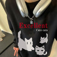 Load image into Gallery viewer, [XIHA Series] ★Tops★ 8color Sweatshirt Unisex Men's Large Size Cat Cat Blue White Black Gray Red Green
