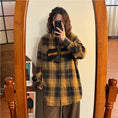 Load image into Gallery viewer, ✿New item! [UATONLINE Series]★Shirt★ 2color Long Sleeve Shirt Tops Unisex Men's Plaid Pattern Red Yellow
