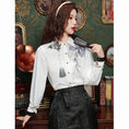 Load image into Gallery viewer, [Misslin Fashion Series]★China style top★ Shirt, long sleeve shirt, ink pattern, ladies, improves temperament, cute
