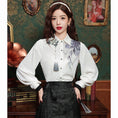 Load image into Gallery viewer, [Misslin Fashion Series]★China style top★ Shirt, long sleeve shirt, ink pattern, ladies, improves temperament, cute
