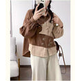 Load image into Gallery viewer, [QIUZILI Series]★Shirt★ Corduroy long sleeve shirt tops cat cat cute color scheme brown
