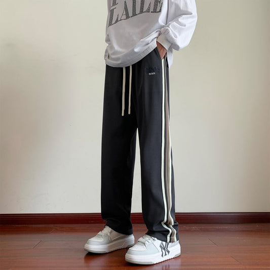 [JIARONG series]★Casual pants★ 4color pants bottoms Unisex Men's Large size Color scheme Vertical stripes Striped pattern Easy to match