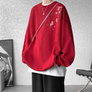 [CHAOMEICHEN Series]★China style tops★ 4color embroidered sweatshirt unisex men's large size black red gray