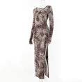 Load image into Gallery viewer, [Gagaopt Series] ★One Piece★ Slit Print Ladies Slimming Easy to Match Neck
