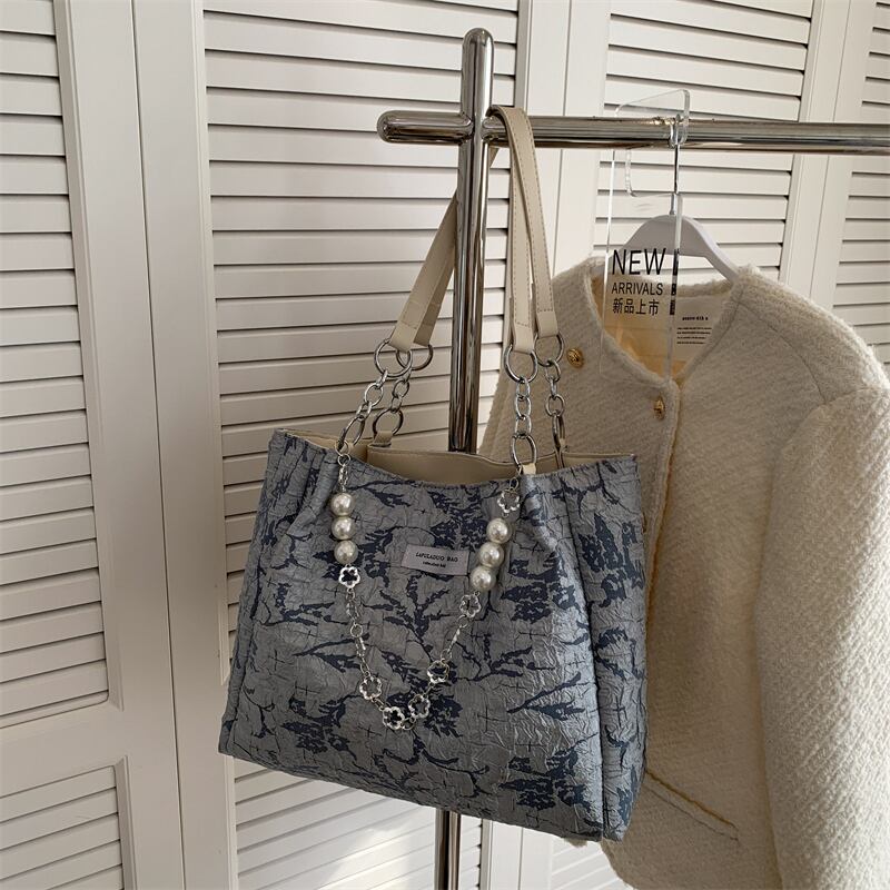 [Prime sister series]★Bag★ 3color handbag shoulder bag floral pattern ladies blue black beige