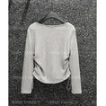 Load image into Gallery viewer, [OHHF Series] ★Tops★ T-shirt Faux Layered V-Neck Gray Gray Improves Temperament Women's
