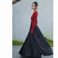 Load image into Gallery viewer, ✿New item! [Da Qinglong Shu series]★China style skirt★Bottoms Hanfu skirt Long length skirt Black Black Chinese clothes
