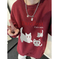 Load image into Gallery viewer, [XIHA Series] ★Tops★ 8color Sweatshirt Unisex Men's Large Size Cat Cat Blue White Black Gray Red Green
