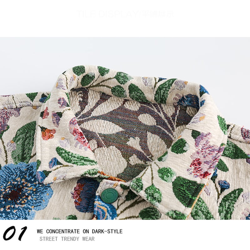 [GPstudio Series]★Jacket★ Floral pattern jacket outerwear unisex men's casual unique