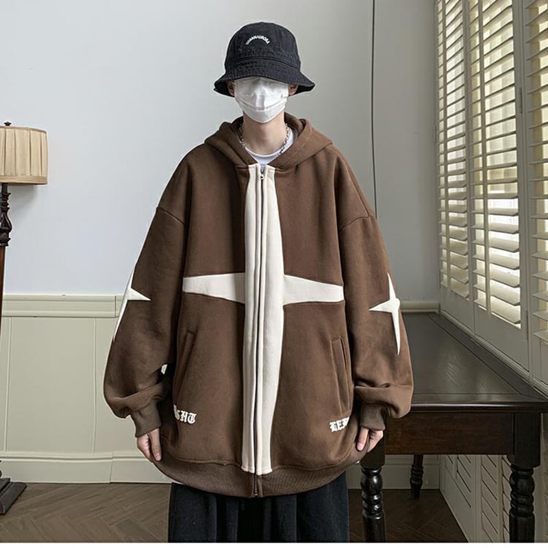 [TIAOTA series] ★Jacket★ 3color outer parka unisex men's color scheme casual apricot black brown