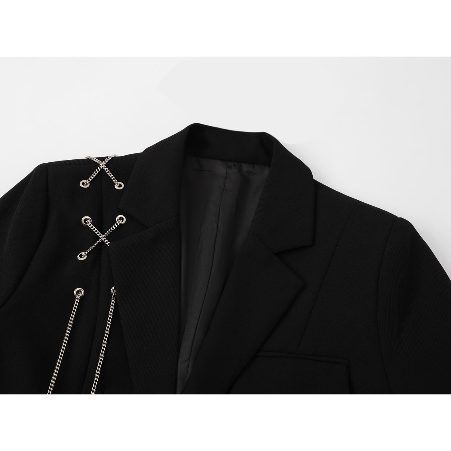 [LHSEN Series]★Outer★ Blazer Jacket Short Length with Metal Chain Ladies