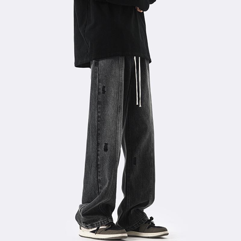 [XGY Series]★Trousers★ 2color Denim Pants Bottoms Unisex Men's Easy to Match Blue Black