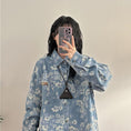 Load image into Gallery viewer, ✿New item! [UATONLINE Series]★Shirt★ Floral pattern shirt, long sleeve shirt, tops, unisex, men's blue, blue
