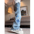 Load image into Gallery viewer, [OURI Series] ★Denim pants★ Trousers Bottoms Floral pattern Casual Easy to match Ladies Fashionable
