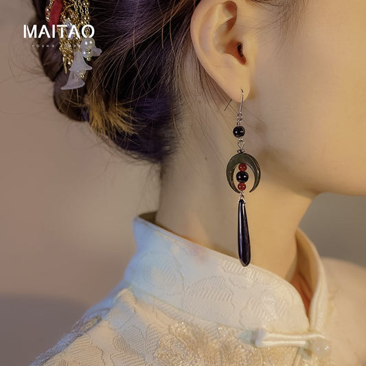 [MAITAO Series] ★Chinese style earrings★ Pair earrings accessories Women's Retro Improves temperament