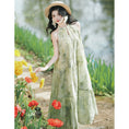 Load image into Gallery viewer, [XIXI Series] ★Chinese-style dress★ Hanging dress, floral pattern, cute, for dates, commuting, weddings, green
