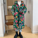 [YEFENG Series]★China style cotton coat★3color tops, floral pattern, winter coat, long length, unisex, men's, large size, black, red, green, blue