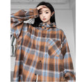 Load image into Gallery viewer, [CHAOMEICHEN Series] ★Outer★ 2color Shirt Outer Hood Plaid Pattern Unisex Men's Brown Blue
