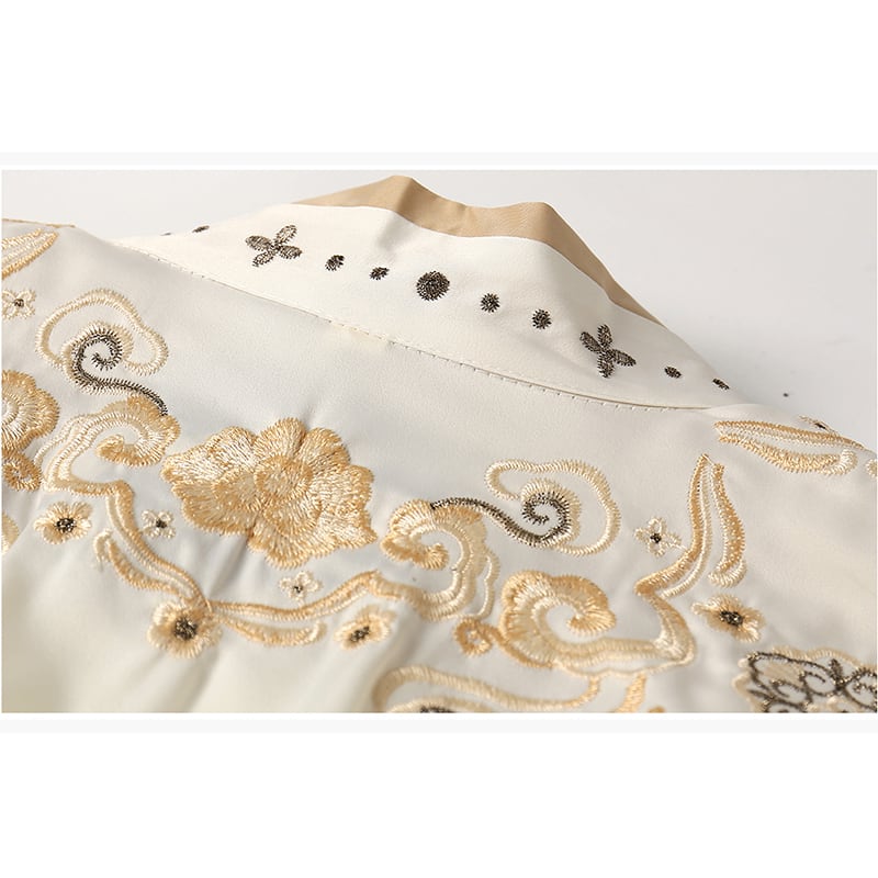 [YOYO CLUB Series]★Chinese style tops★ Chinese style shirt, Hanfu shirt, V-neck, embroidery, cute