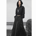 Load image into Gallery viewer, ✿New item! [Big Blue Dragon Series] ★China style hoodie★ Tops Short length China button Black Black
