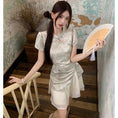 Load image into Gallery viewer, [KELEKE Series] ★Chinese Dress★ Chinese-style dress, short length, fake layered, cute
