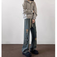 Load image into Gallery viewer, [PPG Series]★Denim Pants★ 2color Jeans Bottoms Trousers Unisex Men's Cross Black Blue
