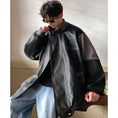 Load image into Gallery viewer, [YHX Series]★Jacket★ 3color Outer PU Switching Unisex Men's Large Size Black Gray Coffee Color
