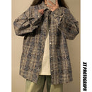 [SENSU Series]★Shirt★ 4color Tops Unisex Men's Large Size Plaid Pattern Green Black Red Blue