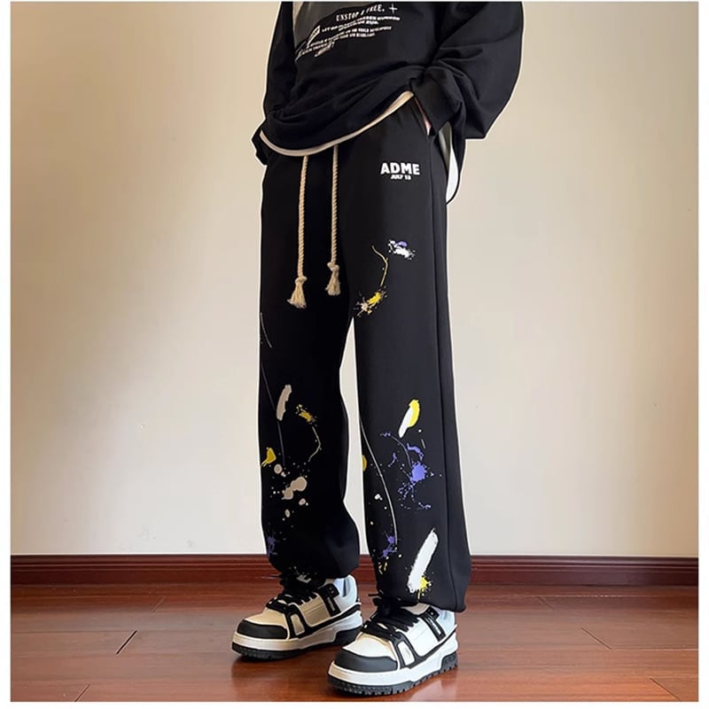 ✿New item! [BIGEMAN Series] ★Pants★ 2color Casual Pants Bottoms Unisex Men's Large Size Graffiti Stylish