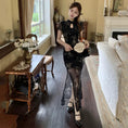 Load image into Gallery viewer, [XJXJ Series] ★Chinese Dress★ Chinese-style dress, sexy, black, slimming, easy to match
