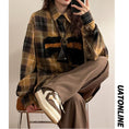 Load image into Gallery viewer, ✿New item! [UATONLINE Series]★Shirt★ 2color Long Sleeve Shirt Tops Unisex Men's Plaid Pattern Red Yellow
